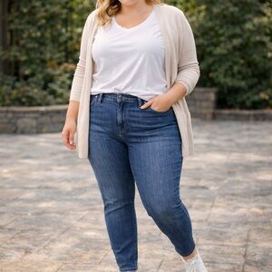Loft Modern Skinny‎ Jeans Women's 16P Mid Rise Blue Stretch Denim 30 Inseam